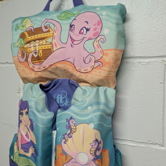 Full Throttle Infant Kids Girls Mermaid Swim Life Jacket <50 lbs - Picture 4 of 7
